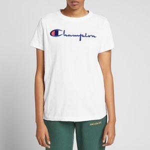 Champion- White graphic classic logo tee